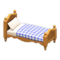 Ranch Bed (Natural - Blue Gingham) NH Icon.png