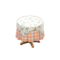 Small Covered Round Table (Floral Print - Orange Gingham) NH Icon.png
