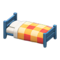 Wooden Simple Bed (Blue - Orange) NH Icon.png