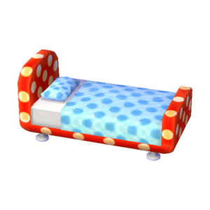 Polka-Dot Bed (Red and White - Soda Blue) NL Model.png