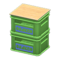 Stacked Bottle Crates (Green - Blue Logo) NH Icon.png
