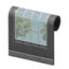 black window-panel wall