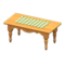 Ranch Tea Table (Natural - Green Gingham) NH Icon.png