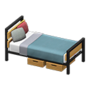Ironwood Bed (Birch - Blue-Gray) NH Icon.png