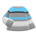 Colorful Striped Sweater (Gray, White & Light Blue) NH Icon.png