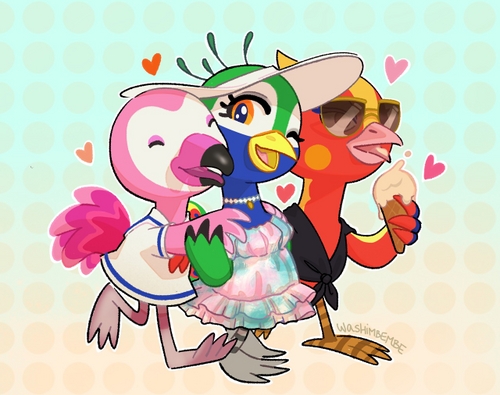 Three favorite bird girls by washimbembe