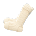 Aran-Knit Socks (White) NH Icon.png