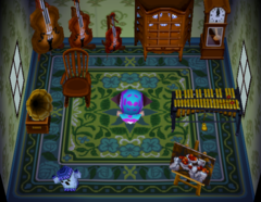 Jay's house interior in Animal Crossing
