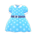 Belted Dotted Dress (Light Blue) NH Storage Icon.png