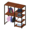 Midsized Clothing Rack (Dark Wood - Kids' Clothes) NH Icon.png