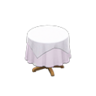 small covered round table
