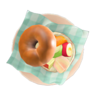 mixed-fruits bagel sandwich