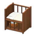 Baby Bed (Dark Wood - Plain White) NH Icon.png
