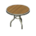 Metal-and-wood table's Dark wood variant