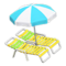 Beach Chairs with Parasol (Yellow - Aqua & White) NH Icon.png