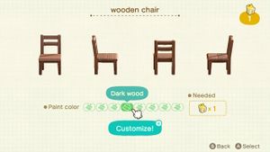 Furniture Customization Animal, Modern Wood Chair Acnl