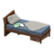 Sloppy Bed (Dark Wood - Gray) NH Icon.png