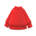 Aran-Knit Sweater (Red) NH Storage Icon.png
