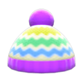 Colorful Striped Knit Cap (Purple) NH Icon.png