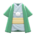 Edo-period merchant outfit's Pale green variant