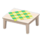 Wooden Table (White Wood - Green) NH Icon.png