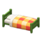 Wooden Simple Bed (Green - Orange) NH Icon.png