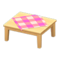 Wooden Table (Light Wood - Pink) NH Icon.png