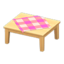 Wooden Table (Light Wood - Pink)