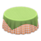 Large Covered Round Table (Green - Orange Gingham) NH Icon.png