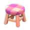 Wooden Stool (Pink Wood - Pink) NH Icon.png