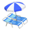 Beach Chairs with Parasol (Blue - Blue & White) NH Icon.png
