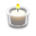 Glass holder with candle's White variant
