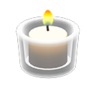 glass holder with candle