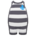 Horizontal-striped wet suit's Black variant