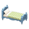 Ranch Bed (Blue - Green Gingham) NH Icon.png