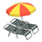 Beach Chairs with Parasol (Black - Red & Yellow) NH Icon.png