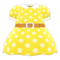 Belted Dotted Dress (Yellow) NH Icon.png