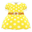 Belted Dotted Dress (Yellow) NH Icon.png