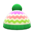 Colorful Striped Knit Cap (Green) NH Icon.png