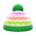 Colorful striped knit cap's Green variant