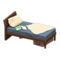 Sloppy Bed (Dark Wood - Beige) NH Icon.png