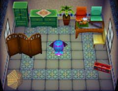 Hazel's house interior in Animal Crossing
