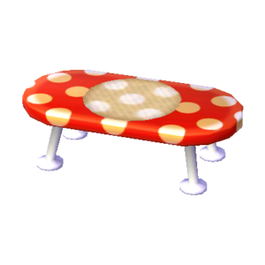 Polka-Dot Low Table (Red and White - Caramel Beige) NL Model.png