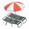 Beach Chairs with Parasol (Black - Red & White) NH Icon.png