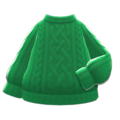 Aran-Knit Sweater (Green) NH Icon.png