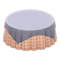 Large Covered Round Table (Gray - Orange Gingham) NH Icon.png