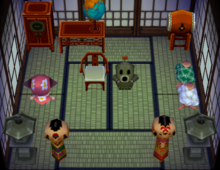 Cyrano's house interior in Animal Crossing