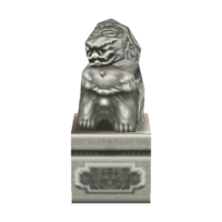Right stone lion statue
