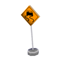 Wet roadway sign