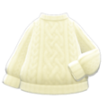 Aran-Knit Sweater (White) NH Icon.png